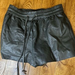 DVF leather shorts